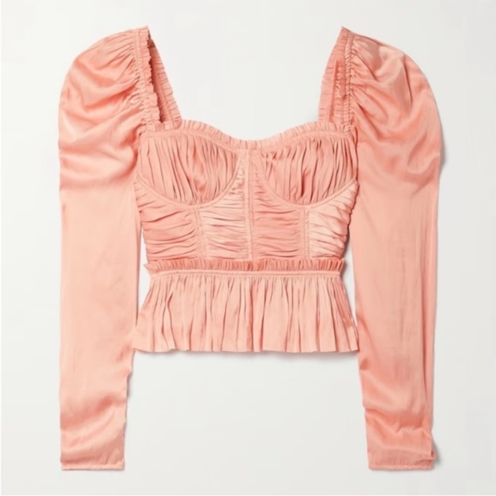 Ulla Johnson ruched satin peplum blouse